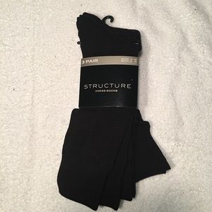 NWT 3 pairs Structure Black Dress Socks